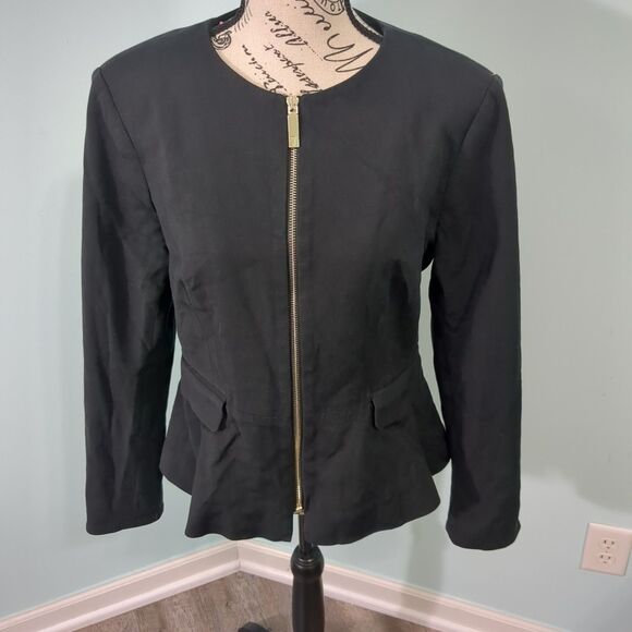 Ted Baker Black with Tag Zameli Peplum Jacket London Blazer 4 - Picture 1 of 7